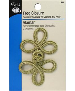 Dritz Frog Closure 3 Loop 3" Gold