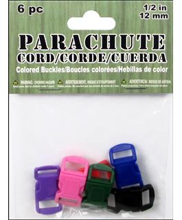 Pepperell Parachute Cord Buckle 1/2" Assorted Colors 6pc