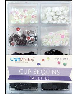 Multicraft Cup Sequins 7mm 16g B&W Classic