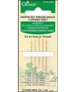 Clover Needle Self Threading Astd 5pc