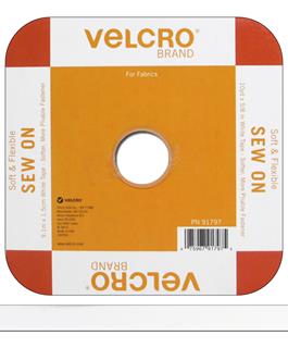 VELCRO Sew On Soft & Flexible Tape 5/8" White