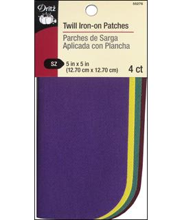Dritz Patch Iron On 5x5 Twill Assorted School Colors 4pc