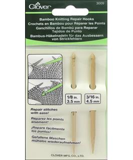 Clover Bamboo Knitting Repair Hooks 2pc