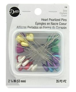 Dritz Pins Pearlized Heart 2.13" 35pc