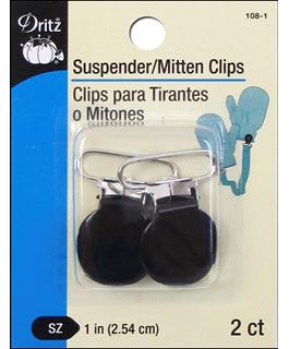 Dritz Suspender/Mitten Clip Black 2pc