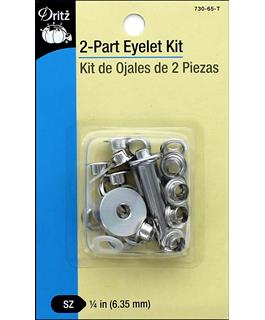 Dritz Eyelets 2-Part Kit Nickel 15pc w/tool