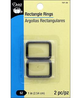 Dritz 1" Rectangle Rings - Gunmetal 2pc