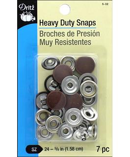 Dritz Heavy Duty Snaps Size 24 Copper 7pc