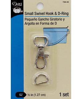 Dritz Small Swivel Hook & D Ring Nickel