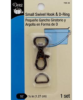 Dritz Small Swivel Hook & D Ring Gunmetal