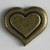 Heart Shaped Antique Brass Full Metal Button