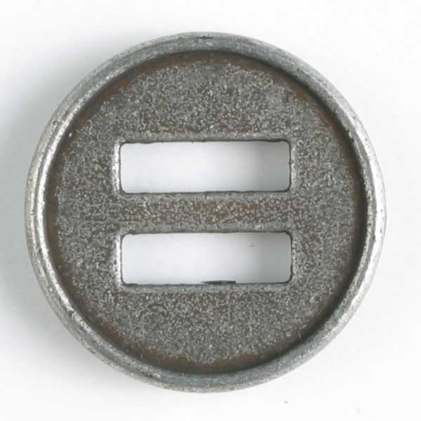Slotted Antique Tin Full Metal Button