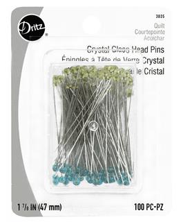 Dritz Quilting Crystal Glass Head Pin 1.88" 100pc