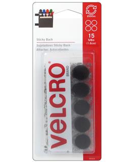 Velcro Sticky Back Coin 5/8" Black 15pc