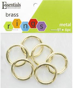 EBL Metal Ring 1" Brass 6pc