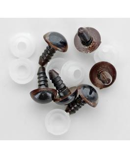 EBL Safety Eyes 12mm With Washer Brown 6pc