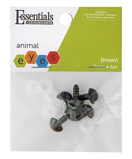 EBL Safety Eyes Solid Animal 9mm With Washer Brown 6pc