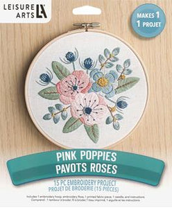 Pink Poppies Embroidery Kit