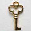 Gold Plated Key Full Metal Button Charm