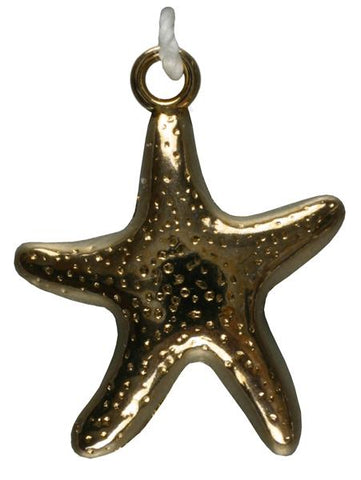 Gold Plated Starfish Full Metal Button Charm