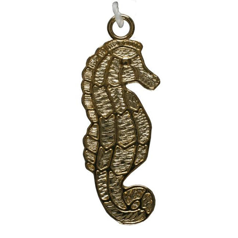 Gold Plated Seahorse Full Metal Button Charm