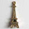 Gold Plated Eiffel Tower Full Metal Button Charm