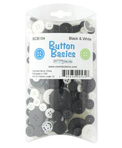 Buttons Galore Assortment Black & White 4oz