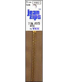 YKK Brass Jean Zippers 7"