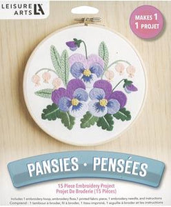 Pansies Embroidery Kit