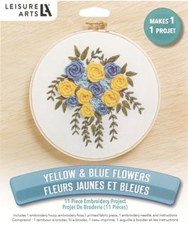 Yellow & Blue Flowers Embroidery Kit