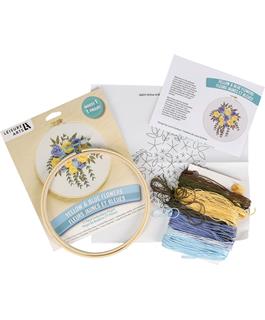 Yellow & Blue Flowers Embroidery Kit