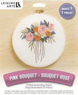 Pink Bouquet Embroidery Kit