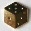 Gold Plated Dice Full Metal Button