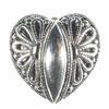 Heart Antique Silver Full Metal Button