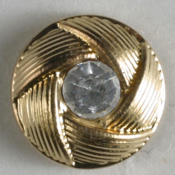 Gold Plated Polyamide Button With Rhinestone