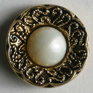 Antique Gold Plated Polyamide Pearl Button