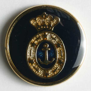 Navy Blue Full Metal Enamelled Button