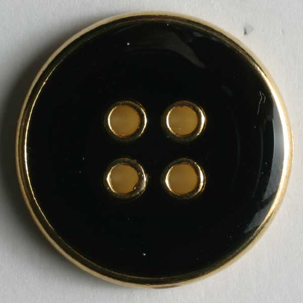 Black Full Metal Enamelled Button