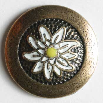 Antique Brass Full Metal Enamelled Button