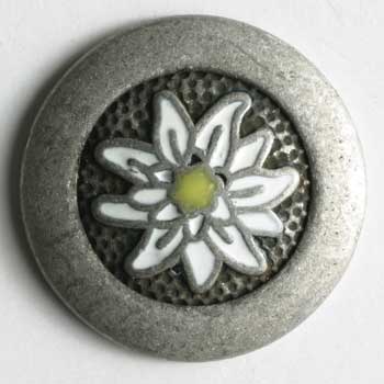 Antique Tin Full Metal Enamelled Button