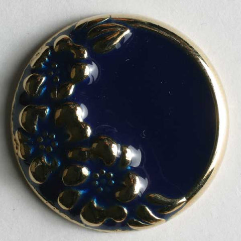 Navy Blue Full Metal Enamelled Button