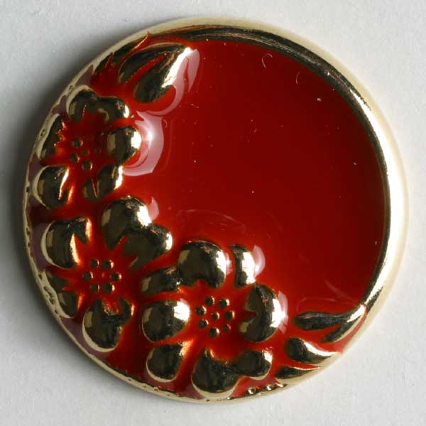 Red Full Metal Enamelled Button
