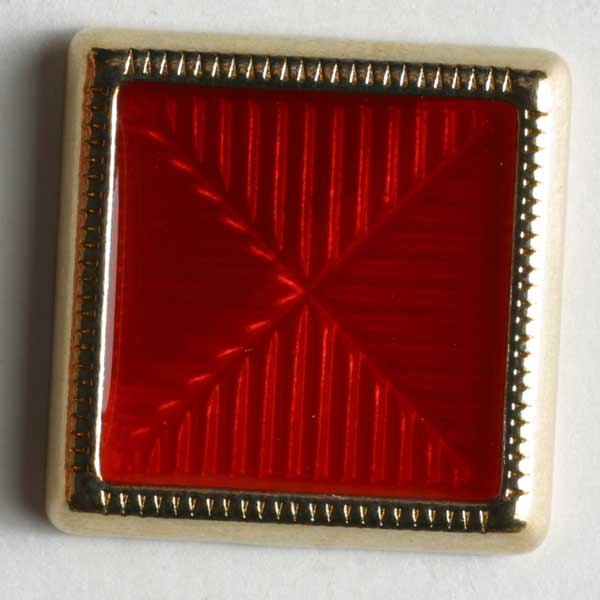 Red Full Metal Enamelled Button