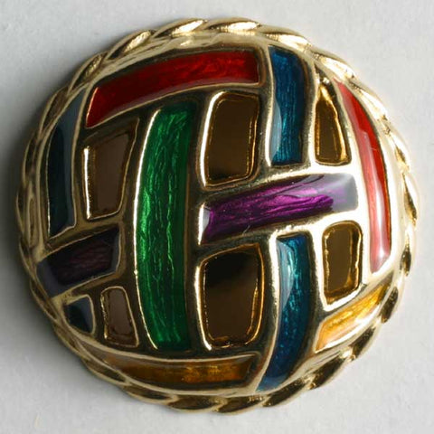 Gold Plated Full Metal Enamelled Button