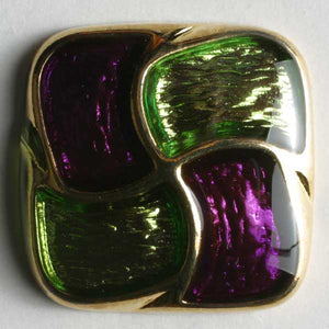 Green Full Metal Enamelled Button