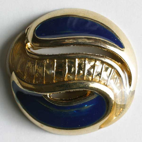 Navy Blue Full Metal Enamelled Button