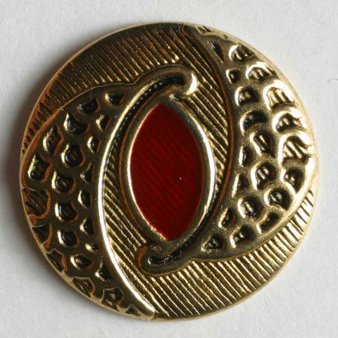 Red Full Metal Enamelled Button