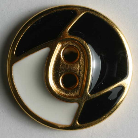 Black Full Metal Enamelled Button