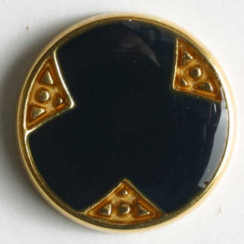 Navy Blue Full Metal Enamelled Button