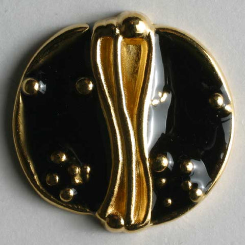 Black Full Metal Enamelled Button